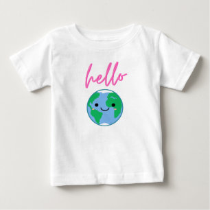 De Bebé Camiseta Hola Mundo Niños Lindos