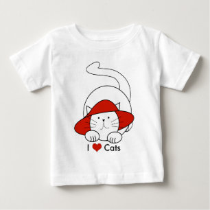 De Bebé Camiseta I Heart Cats