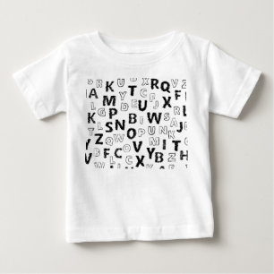 De Bebé Camiseta infantil alfabeto lindo Letra negra y b