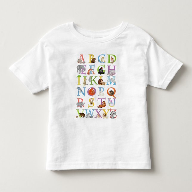 De Bebé Camiseta infantil Animal ABC (versión azul) (Anverso)