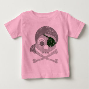 De Bebé Camiseta infantil apenada cráneo gris del pirata