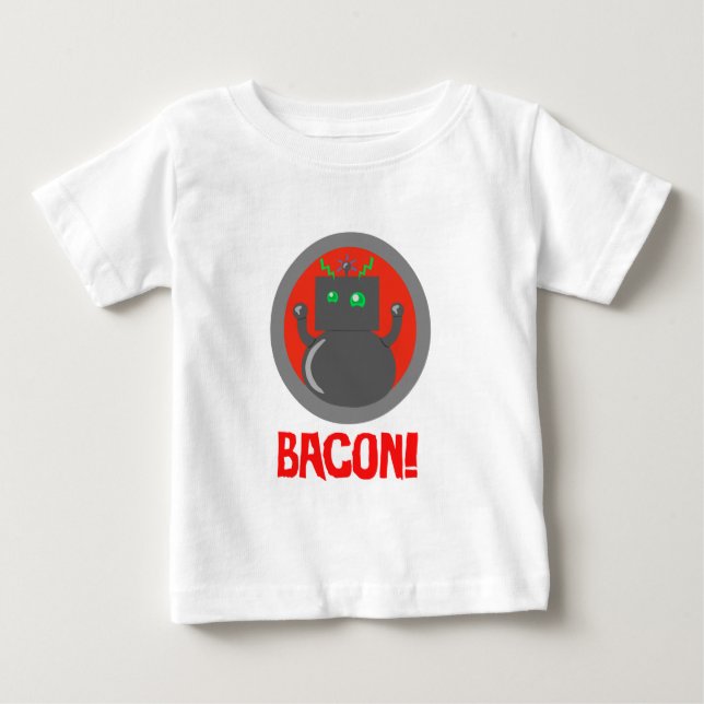 De Bebé Camiseta infantil Bacon Robot (Anverso)