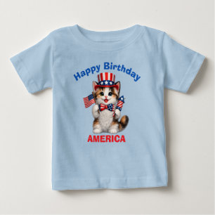 De Bebé Camiseta infantil Calico Kitten (1n) Patriótica