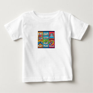 De Bebé Camiseta infantil "Comer. Jugar. Dormir. Repetir"