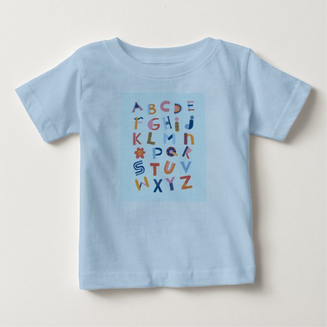 De Bebé Camiseta infantil con alfabeto inglés (Anverso)