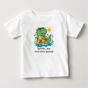 De Bebé Camiseta infantil con dinosaurio en flotador
