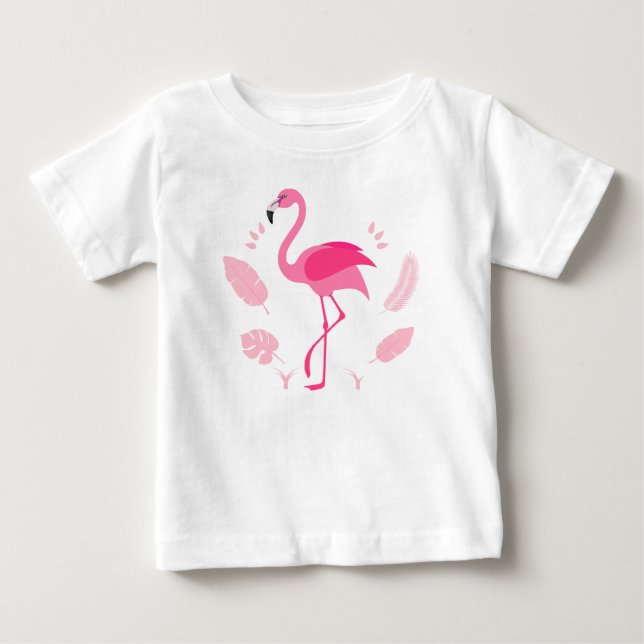 De Bebé Camiseta infantil con flamenco rosa (Anverso)