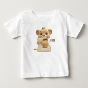 De Bebé Camiseta infantil con león adorable y letra L   Al