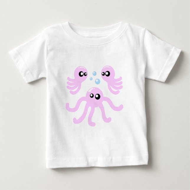 De Bebé Camiseta Infantil Cute Octopus (Anverso)