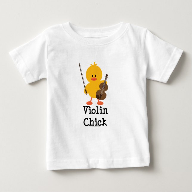 De Bebé Camiseta infantil del polluelo del violín (Anverso)