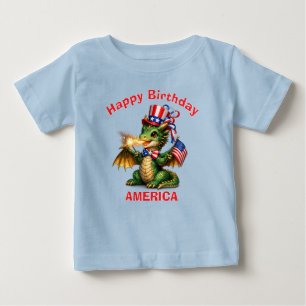 De Bebé Camiseta infantil Dragón Verde (6c) Patriótica