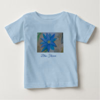 Camiseta infantil Flor Azul