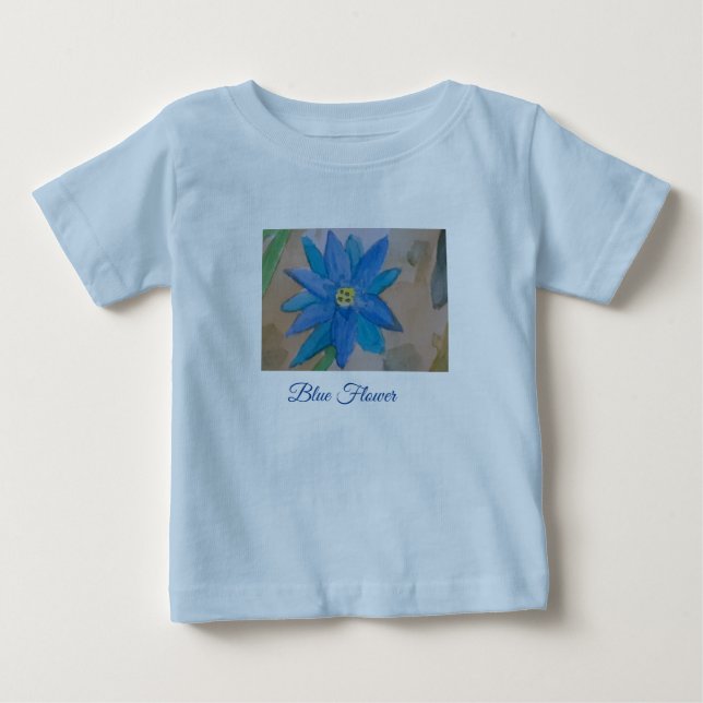 De Bebé Camiseta infantil Flor Azul (Anverso)