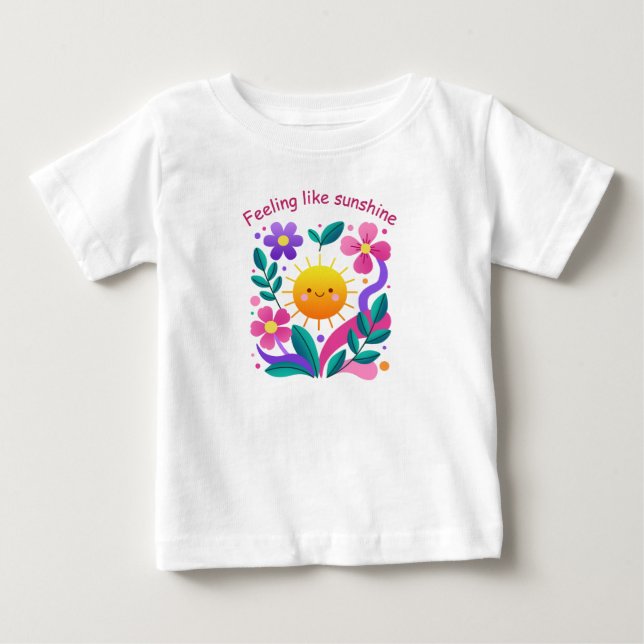 De Bebé Camiseta infantil Floral Sun (Anverso)