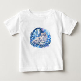 De Bebé Camiseta infantil gato fantasía azul