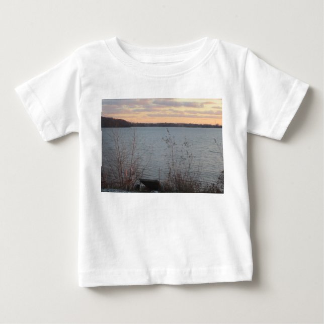 De Bebé Camiseta Infantil Lake Shore Sunset (Anverso)
