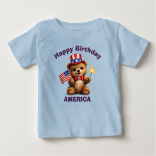 De Bebé Camiseta infantil Oso Cachorro (5a) Patriota