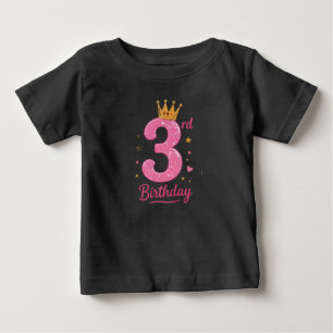De Bebé Camiseta infantil para tercer cumpleaños con coron