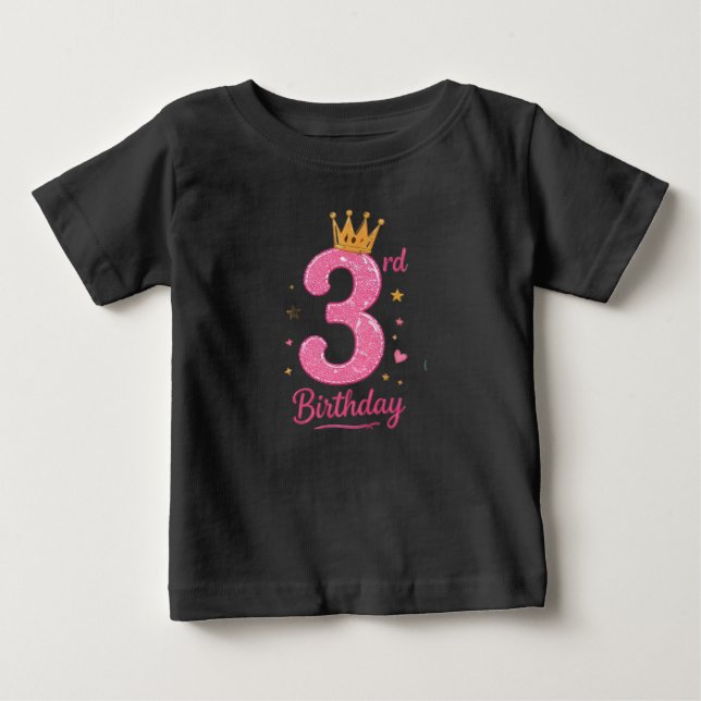 De Bebé Camiseta infantil para tercer cumpleaños con coron (Anverso)