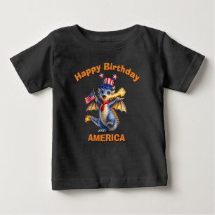 De Bebé Camiseta infantil patriótica Blue Dragon (6f)