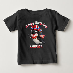 De Bebé Camiseta infantil patriótica Orca (7d)