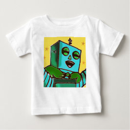 De Bebé Camiseta infantil robot feliz amarillo
