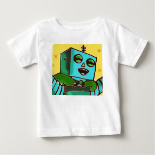 De Bebé Camiseta infantil robot feliz amarillo