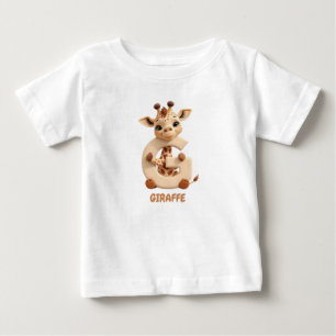De Bebé Camiseta infantil simpática jirafa letra G   Anim