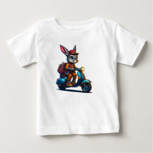 De Bebé Camiseta infantil Vintage Scooter Bunny Kids