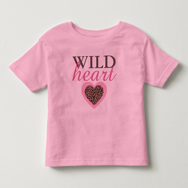 De Bebé Camiseta infantil Wild Heart Leopard y rosa (Anverso)