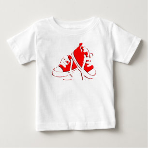 De Bebé Camiseta infantil Zapato-Roja del tenis