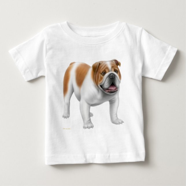 De Bebé Camiseta inglesa del niño del bulldog (Anverso)