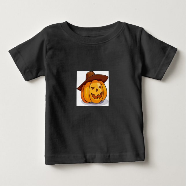 De Bebé Camiseta Jack-O-Lantern en Halloween (Anverso)