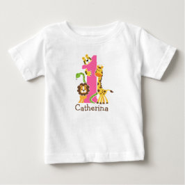 De Bebé Camiseta Jungle Cumpleaños 1