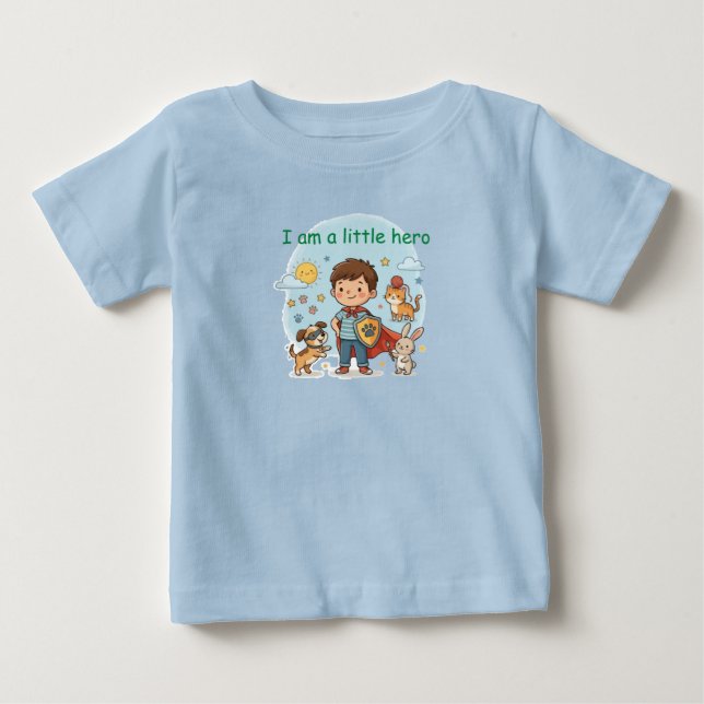 De Bebé Camiseta Little Hero (Anverso)