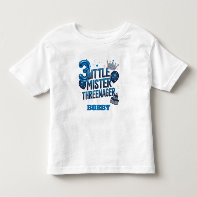 De Bebé Camiseta Little Mr. Threenager (Anverso)