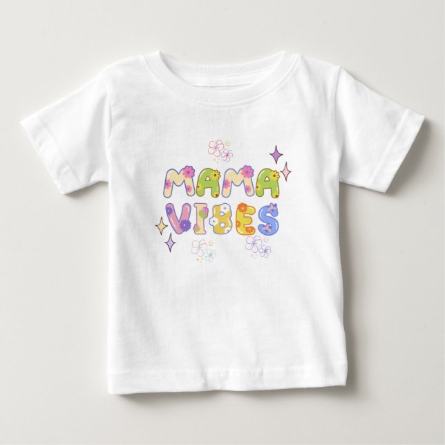 De Bebé Camiseta mama vibes  (Anverso)