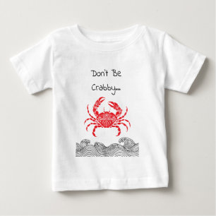 De Bebé Camiseta Mandala Cangrejo Rojo y Olas