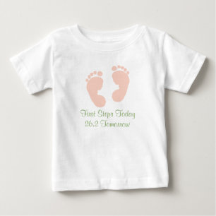 De Bebé Camiseta Marathon Baby Pink Footprint