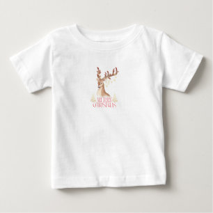 De Bebé Camiseta marrón y blanco simple para navidad