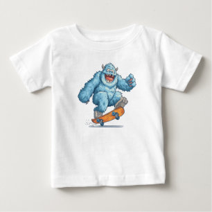 De Bebé Camiseta mascota Yeti Snowboarding