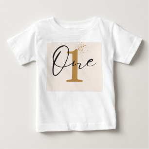 De Bebé Camiseta Minimalista Cumpleaños Uno 