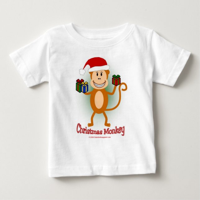 De Bebé Camiseta Monkey navidades (Anverso)