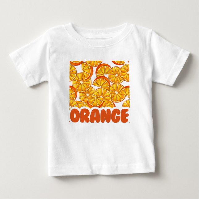 De Bebé Camiseta naranja (Anverso)