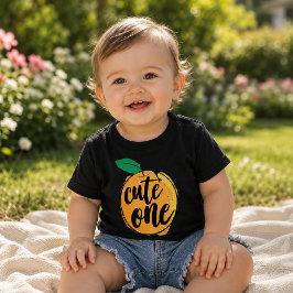 De Bebé Camiseta naranja Little Cutie