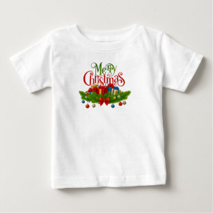 De Bebé Camiseta Navideña Regalos y Guirnaldas