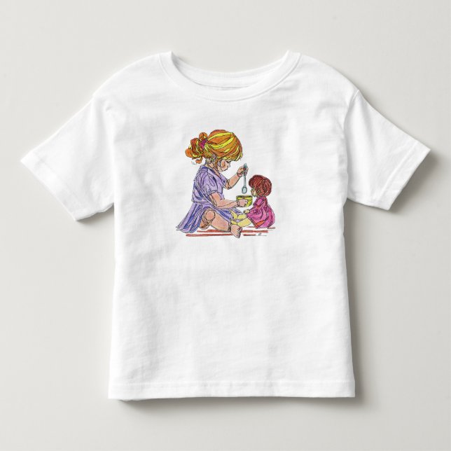 De Bebé Camiseta niña alimentando muñeca (Anverso)
