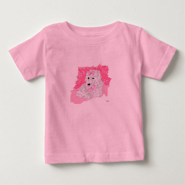 De Bebé Camiseta Niñas Poodle (Anverso)