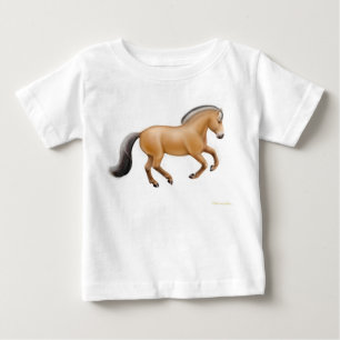 De Bebé Camiseta noruega del niño del caballo del fiordo