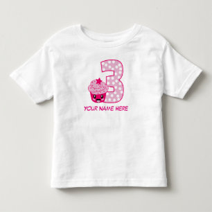 De Bebé Camiseta número 3 del personalizable